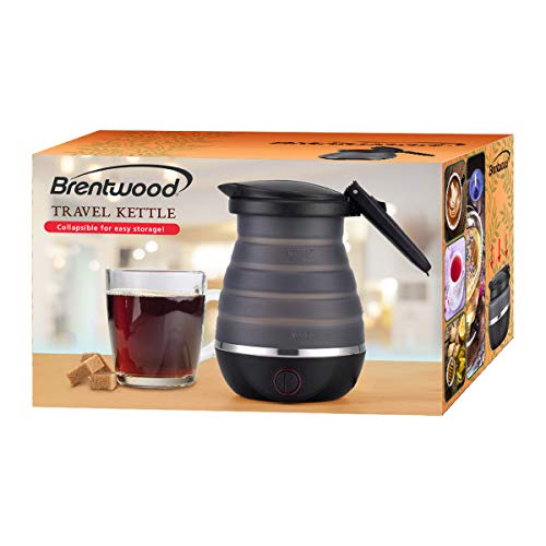  Appliances KT-1508BK .85-Quart Dual-Voltage Collapsible-Travel Kettle (Black), 0.85Q