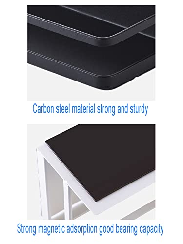  ELESEI Magnetic Spice Rack Refrigerator Side Magnetic Spice Rack Kitchen Magnetic Shelf Magnetic Fridge Shelf Perfect Space Saver For Kitchen/Apartment 2 Pack (White)