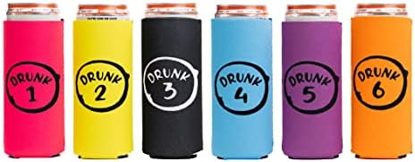  Axendale Tall Can Sleeve For Slim Can And Tall Beer Cans - Set Of 6 12oz Skinny Insulated Cooler Sleeves To Keep Drinks Cold - Compatible With Truly, Michelob Ultra, Seltzers, Redbull (Color Glitter)