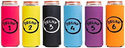  Axendale Tall Can Sleeve For Slim Can And Tall Beer Cans - Set Of 6 12oz Skinny Insulated Cooler Sleeves To Keep Drinks Cold - Compatible With Truly, Michelob Ultra, Seltzers, Redbull (Color Glitter)