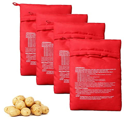  XINGZI Microwave Potato Cooker Bag 4PCS Reusable And Washable Express Saving Time Baking Fabric Pouch Bag For Any Type Of Potatoes Express Bake Perfect Potatoes Just In 4 Minutes