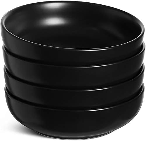  Pasta Bowls 45 OZ, Large Salad Bowls And Serving Bowls, Soup Bowl, Ceramic Pasta Plates - 8.5 Inch, Set Of 4, White