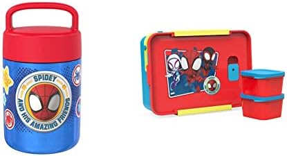  Kids' Vacuum Insulated Stainless Steel Food Jar With Carry Handle, Thermal Container For Travel Meals And Lunch On The Go, 12 Oz, Lilo And Stitch