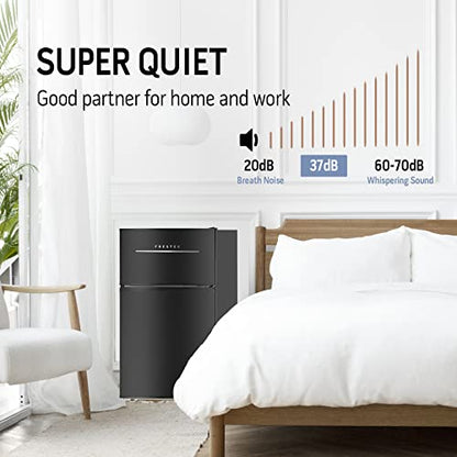  3.2 Cu.Ft Mini Fridge For Bedroom, Mini Refrigerator With Freezer, Dorm Fridge With Freezer, 2 Doors Perfect For Room And Office, Adjustable Temperature(Black)