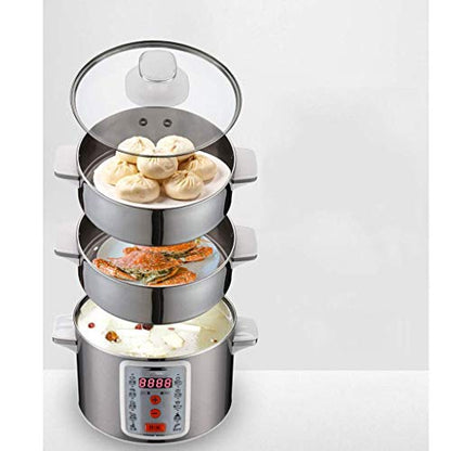  Electric Food Steamer 3 Layer Cooking Pot, 1360W, 11-Liter Capacity, Expected Time Vegetable