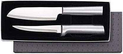  Ada Cutlery Two Piece Knife Stainless Steel Cook’s Choice Gift Set With Aluminum, 8 Inches, Silver Handle