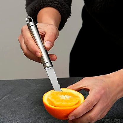  Stainless Steel Grapefruit Knife Curved Knife - Grapefruit Knife Curved Serrated Bread Knife Kitchen Knifes Small Knives Fruit Knife Stainless Steel Chef Kitchen Knife Curved Carving Tool