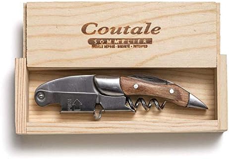  Prestige Waiters Corkscrew By Coutale Sommelier - Rosewood - Handmade And Sustainable Pinewood Crate - French Patented Spring-Loaded Double Lever Wine Bottle Opener For Bartenders And Gifts