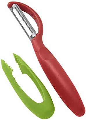  Kuhn Rikon Serrated Piranha “Swivel” Peeler 7.25” Red