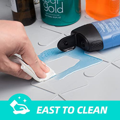  Under Sink Mat For Kitchen Waterproof, 34" X 22" Silicone Under Sink Liner, Hold Up To 3.3 Gallons Liquid, Kitchen Bathroom Cabinet Mat And Protector For Drips Leaks Spills Tray (Grey)