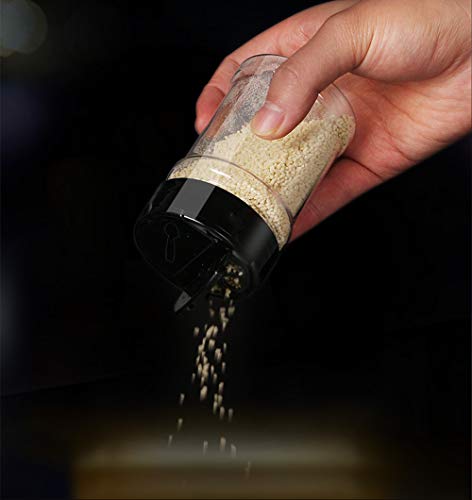  16 Pack 10 Oz Plastic Spice Jars With Balck Cap - Clear Spice Bottle Seasoning Jars Salt Pepper Shaker For Storage Spice Herbs Powders