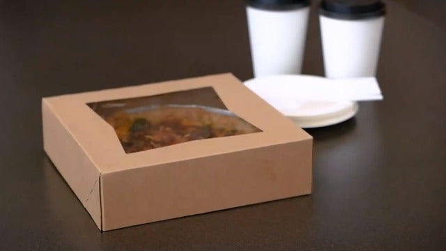  24543 Paperboard White Window Bakery Box, 16" Length X 12" Width X 2-1/4" Height (Case Of 100)
