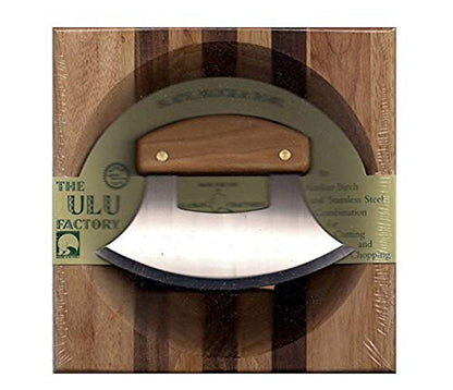  8" Block With Deep Dish Chopping Bowl And Alaskan Birch Handled Ulu