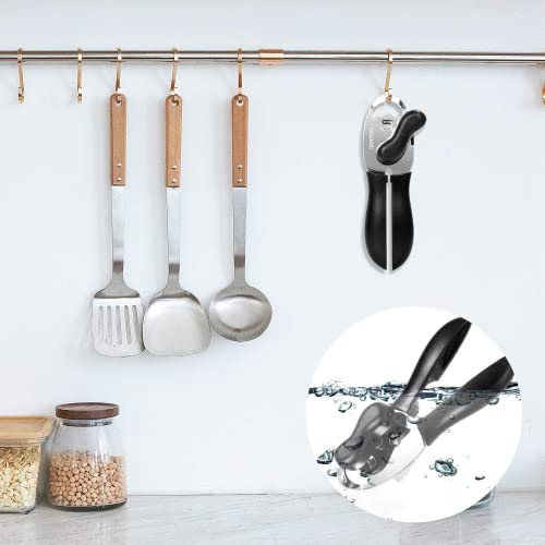  Can Opener Manual, 4-in-1 Can Opener Kitchen Durable Stainless Steel Heavy Duty Can Openers With Anti-slip Hand Grip Ultra Sharp & Smooth Edge