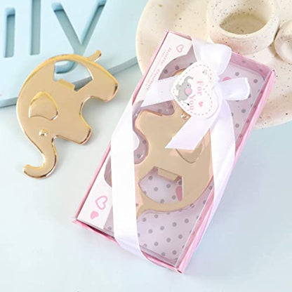  15 Pack Bottle Openers For Baby Shower Favor, Elephant Shaped Bottle Openers Girl Baby Shower Favors Birthday Bridal Shower Souvenirs Wedding Favor Gift (Pink - Elephant)