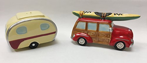  V Camper Woody Kayak Salt & Pepper Shaker S/P