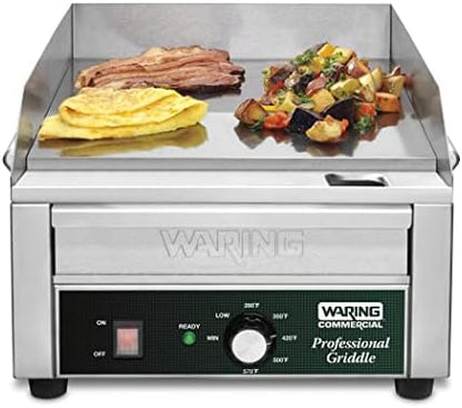  Commercial WGR140 120-volt, 14-Inch Electric Countertop Griddle, Silver