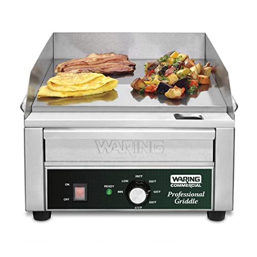  Commercial WGR140 120-volt, 14-Inch Electric Countertop Griddle, Silver