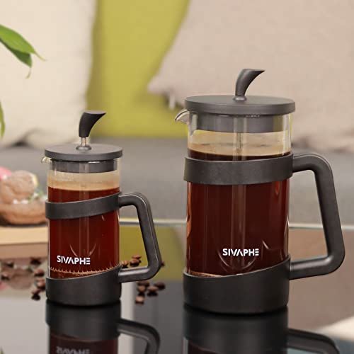  French Press 34oz Light-weight Durable High Borosilicate Carafe Maker 8 Cup Plastic Coffee Press Frothed