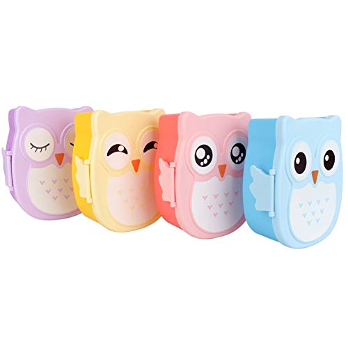  Plastic Portable Cartoon, Owl Lunch Container Box Food Safe Microwave Storage