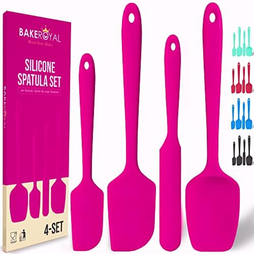 AkeRoyal Silicone Spatula Set - 4-Piece Rubber Spatulas Silicone Heat Resistant 600°F For Everyday Task - Seamless Design Kitchen Spatulas For Nonstick Cookware - Silicone Kitchen Utensils Sets