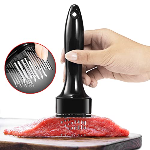  JY COOKMENT Meat Tenderizer Tool With 24 Stainless Steel Ultra Sharp Needle Blades, Kitchen Cooking Tool Best For Tenderizing, BBQ, Marinade