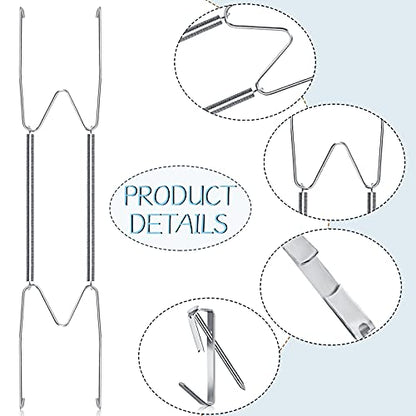  12 Pieces Plate Hangers 6, 8, 10 Inches Wall Invisible Plate Hangers Stainless Decorative Wire Plate Hangers With 12 Pieces Hangers Hook With Nails For Decorative Plates (Silver)
