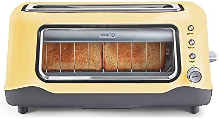 Dash Clear View Toaster: Extra Wide Slot Toaster With See Through Window - Defrost, Reheat + Auto Shut Off Feature For Bagels, Specialty Breads & Other Baked Goods - Black