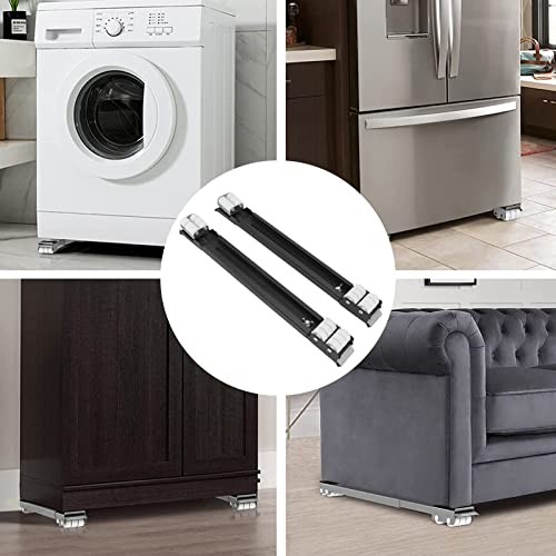  Heavy Duty Appliance Rollers, Universal Wheel Base Detachable Portable Easy To Move Easy To Use Refrigerator Appliance Rollers 24 Wheels For Dryers(Black)