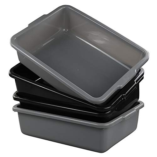  13 L Plastic Commercial Tote Box, Bus Tubs/Bus Box, 4-Pack