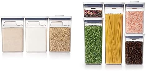 OXO Good Grips 6 Piece(3 Containers & 3 Scoops) Large Canister Set With Scoops, 4.4 Qt Each, White