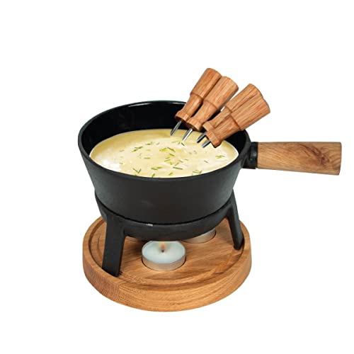  Boska Cheese Fondue Party Set - Fondue Pot Set Microwave Safe Ceramic Hot Pot Chocolate Fountain Snack - Wedding Registry Items Small Kitchen Appliances For Up To 4 Persons
