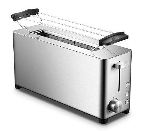  ASO 4 Slice, Wide Slot Toaster, Stainless Steel, Cancel, Defrost, Bagel, 6 Browning Settings, Warming Tray, 11926