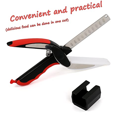  New Vegetable Food Scissors Kitchen Multi-purpose Non-stick Detachable Auxiliary Food Scissors 2 In 1 Food Slicer Vegetable Cutter Kitchen Gadgets