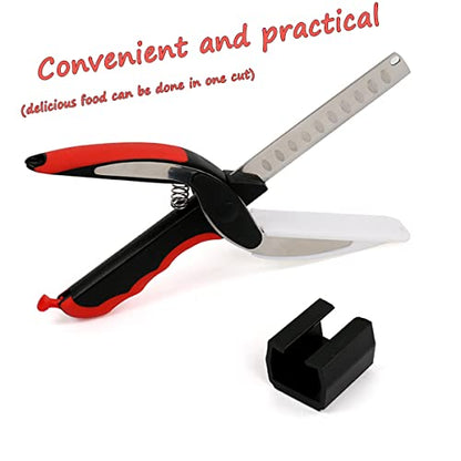  New Vegetable Food Scissors Kitchen Multi-purpose Non-stick Detachable Auxiliary Food Scissors 2 In 1 Food Slicer Vegetable Cutter Kitchen Gadgets