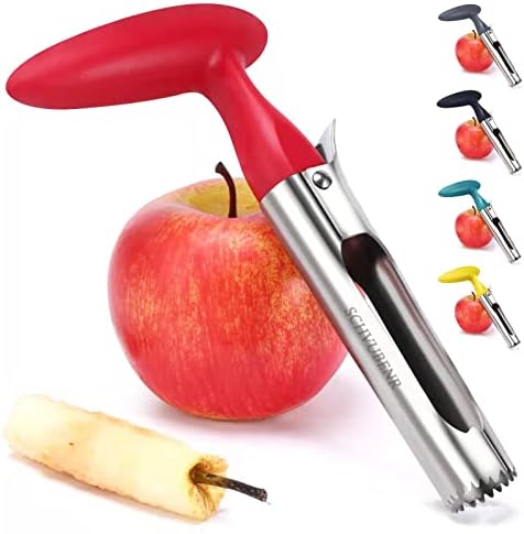  Premium Apple Corer Tool - Easy To Use And Clean - Sturdy Apple Core Remover With Sharp Serrature - Stainless Steel Corers For Apple And Pear - Core Fruits With Ease(Red)
