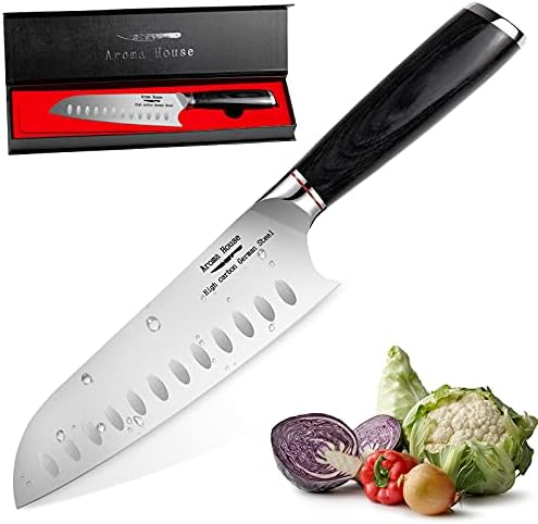  Damascus Nakiri Knife 7", Heavy Duty Kitchen Knife For Meat And Vegetable, High Carbon Stainless Steel & Pakkawood Handle, Magnetic Box, Amazing Gift Option.