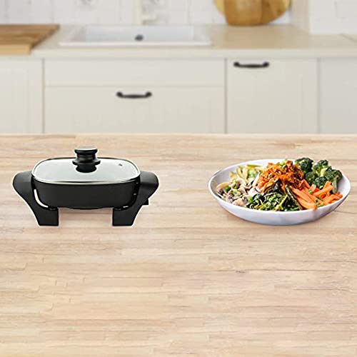  8-Inch Nonstick Electric Skillet - SK46 With Glass Lid, One Size, Black
