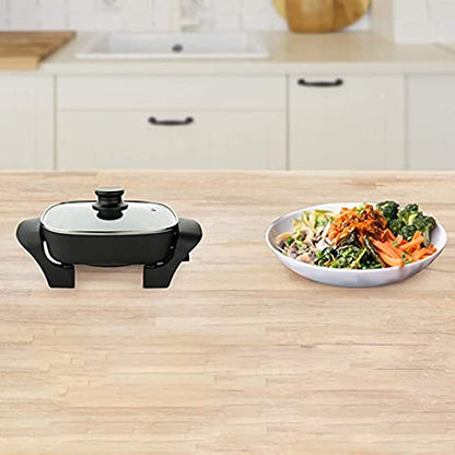  8-Inch Nonstick Electric Skillet - SK46 With Glass Lid, One Size, Black