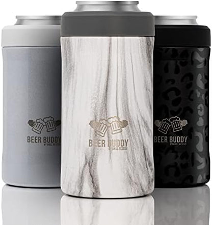  Grill Rescue​ Insulated Can Holder – Vacuum-Sealed Stainless Steel – Beer Bottle Insulator For Cold Beverages – Thermos Beer Cooler ​Suited For Any Size​ Drink - One Size Fits All (Matte Black)