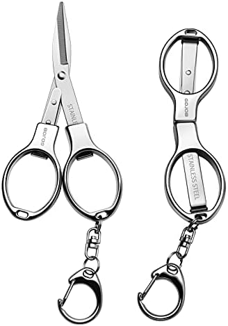  Folding Scissors, 2 PCS Secure Portable Keychain Travel Scissors, Stainless Steel Retractable Knife, Secure Portable Travel Travel Scissors For Home, Office, Fishing