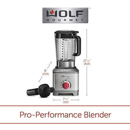 Olf Gourmet Pro-Performance Blender, 64 Oz Jar, 4 Program Settings, 12.5 AMPS, Blends Food, Shakes And Smoothies, Red Knob, Stainless Steel (WGBL200S)