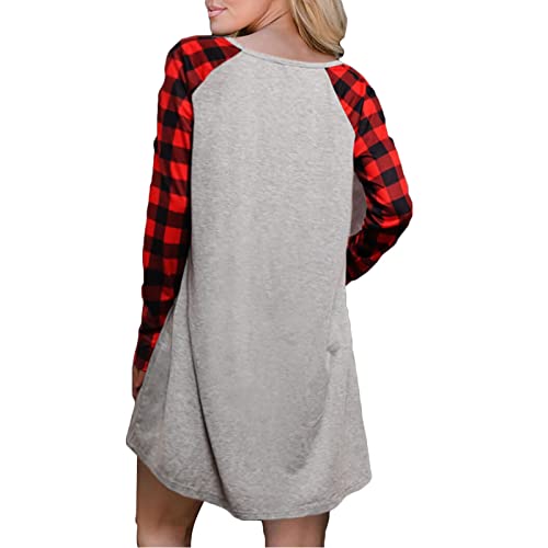  Womens 2022 Fall Fashion Tops Fall Loose Tops Sweatshirts Long Sleeve Christmas Print Crew Neck Pullover Top Fall