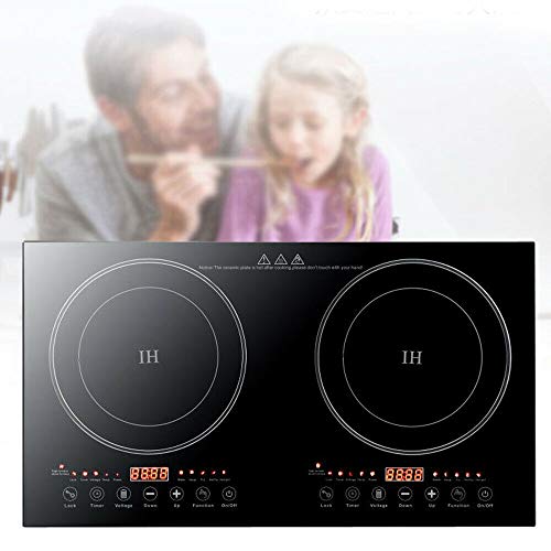  2400W Double Induction Cooktop 110V Digital Induction Cooker Dual Burner Portable Countertop Burner