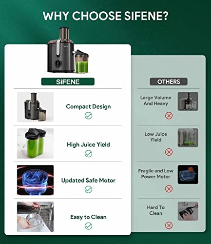  Juicer Machine, 800W Centrifugal Juicer With 3.2" Big Mouth For Whole Fruits And Vegetable, SIFENE Ultra Power Juice Extractor With 3 Speeds Settings, Celery Juicer, Carrots Juicer, Easy To Clean