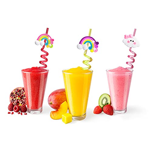  Ainbow Birthday Party Supplies Drinking Plastic Straws 24 For Kids Girls Boys Rainbow Cloud Party Favors Decorations With 2 Cleaning Brushes - Set Of 26 (8 Styles)