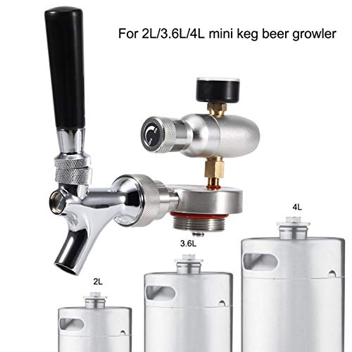  Beer Faucet Stainless Steel Beer Spear Faucet Tap Dispenser Kit For 2L/3.6L/4L Mini Keg Beer Growler