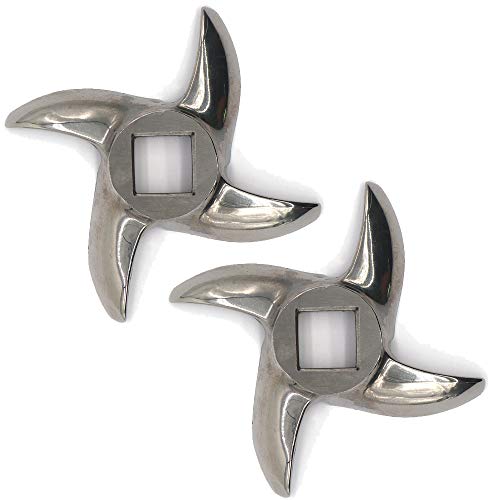  2 Pack #12 Meat Grinder Blade Stainless Steel Knife Cutter Replacement For Grinders, Please Check The Size And Shape