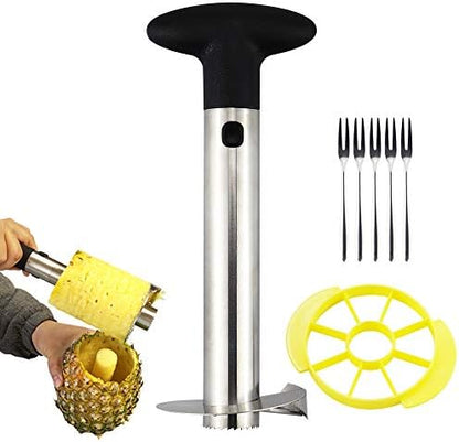  Pineapple Slicer Corer, [Upgraded] 304 Stainless Steel Pineapple Cutter Pineapple Corer Slicer Tool For Home And Kitchen