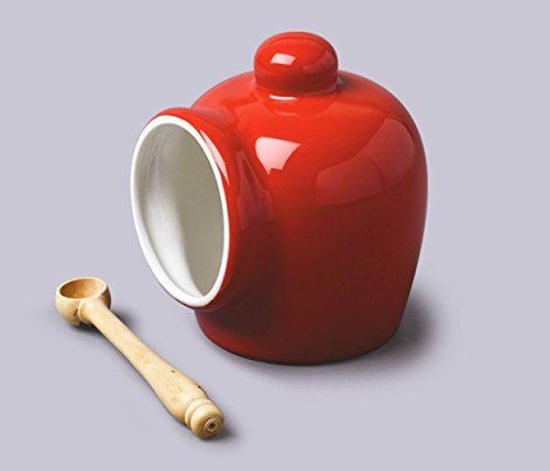  Red Salt Storage Pig With Spoon